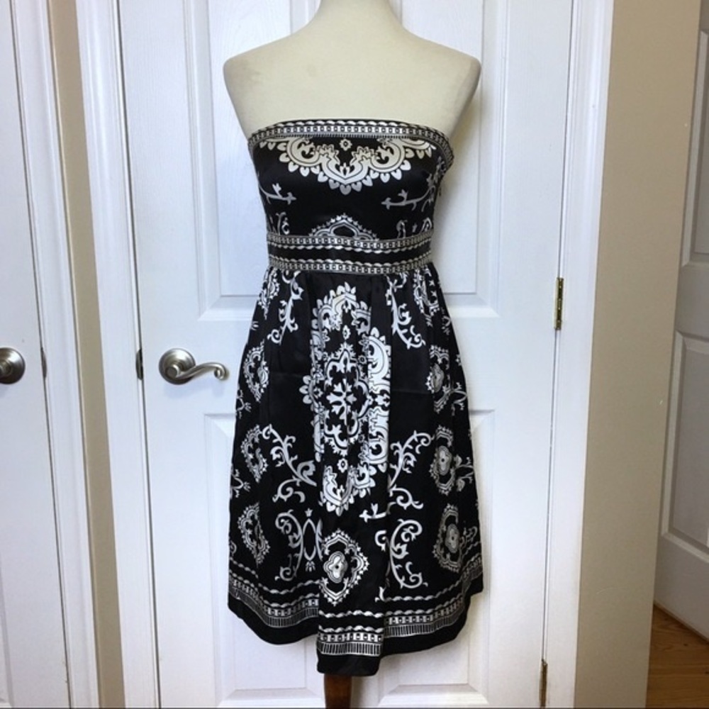 WHBM strapless silk dress